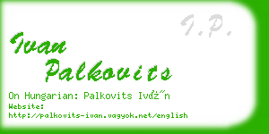 ivan palkovits business card